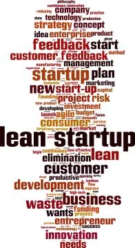 Lean startup word cloud Illustrazione stock