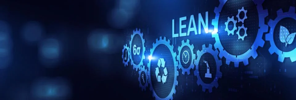 Lean Streamlining Processes for Maximum Efficiency on a Wide Banner, Business 스톡 일러스트
