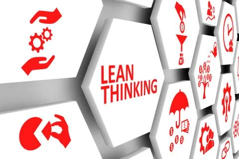 LEAN THINKING concept cell background 3d illustration Stock Illustration