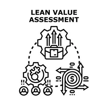 Lean value assessment process optimizing business performance concept Stock Illustration