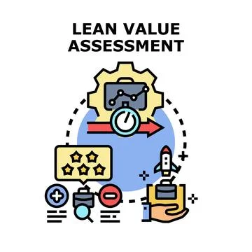 Lean value assessment process optimizing business performance Stock Illustration