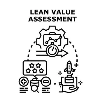Lean value assessment process optimizing business performance Ilustração Stock