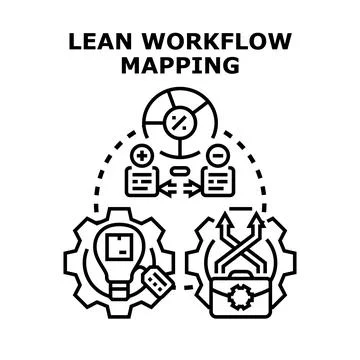 Lean workflow mapping optimizing business process management Stock Illustration