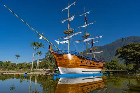 The Leander ship located at Parque del Este. Caracas Venezuela Stock Photos