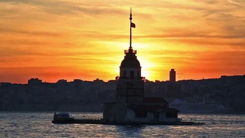 Leander's Tower, Istanbul, Turkey Stock Footage 81870957