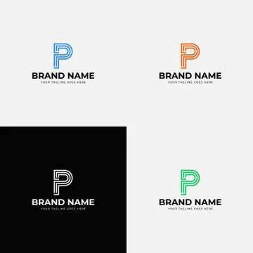 Leaner style creative modern Initial P letter logo design vector template. Pr Stock Illustration