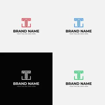 Leaner style creative modern trendy abstract initial t letter logo design vec Stock Illustration