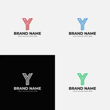 Leaner style initial y letter logo design vector template. Professional minim Stock Illustration