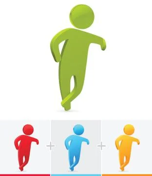 Leaning against an empty space Stock Illustration