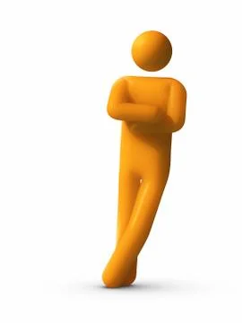 Leaning against white background Stock Illustration
