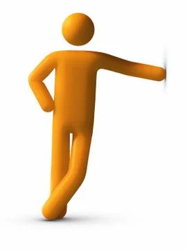 Leaning against white background Stock Illustration