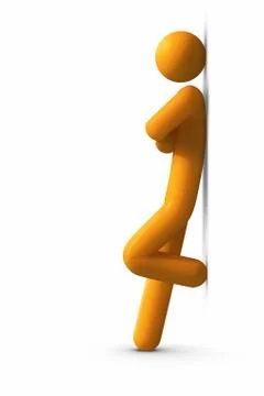Leaning against white background Stock Illustration