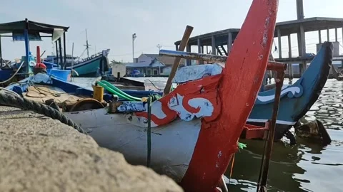 Leaning boat Stock Footage 242204992
