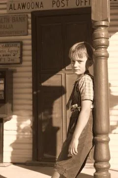 Leaning boy Stock Photos