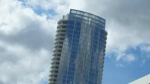 Leaning Building and Clouds Video stock 12522586