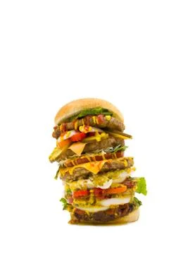 Leaning burger Stock Photos