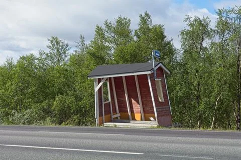 Leaning bus stop. Stock Photos