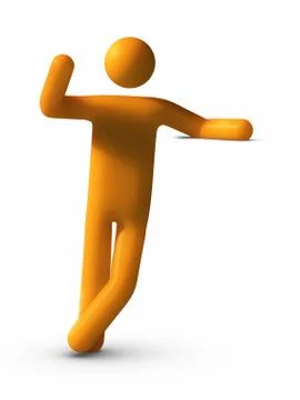 Leaning on copy space. Stock Illustration