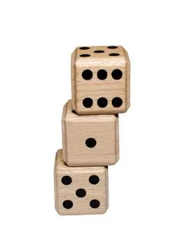 Leaning stack of dice Stock Photos