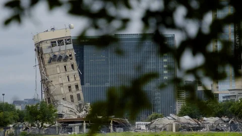 Leaning Tower of Dallas Stock Footage 125254257
