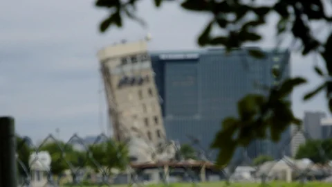 Leaning Tower of Dallas Stock Footage 125254268