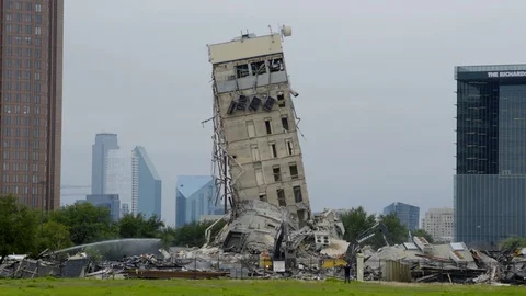 Leaning Tower of Dallas Stock Footage 125254329