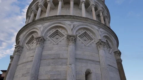 Leaning Tower, Dome of Pisa, Tuscany, Central Italy, Square of Miracles,  Stock Footage 77234050