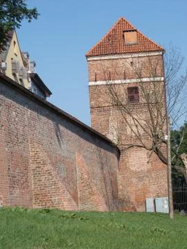 The Leaning Tower (Krzywa Wieża) Citywall in Torun in Poland Stock Photos