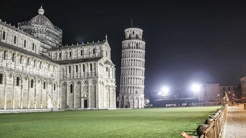 Leaning tower of Pisa 4K HYPERLAPSE Stock Footage 72881569