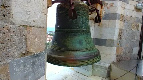 Leaning tower of Pisa Bell Ringing with sound Stock Footage 140943800
