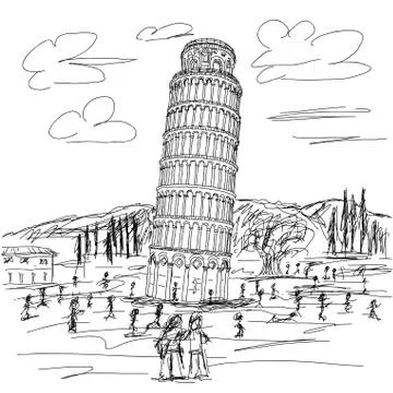 Leaning tower of pisa Stock Illustration