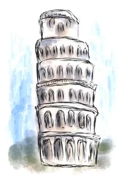 Leaning tower of pisa Illustrazione stock