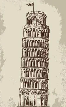 The leaning tower of Pisa Stock Illustration