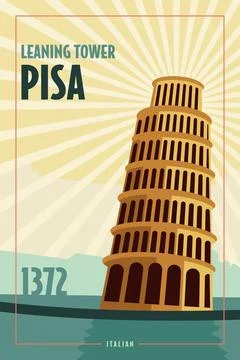 Leaning Tower Pisa Stock Illustration