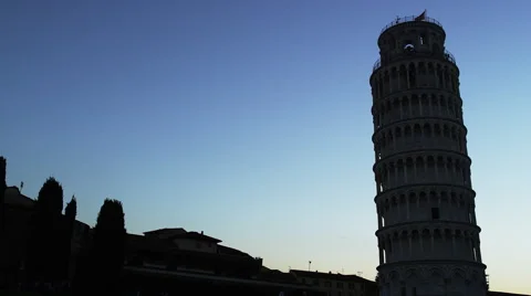 Leaning Tower Pisa Italy Dusk 4K Stock Footage 库存影片 59198959