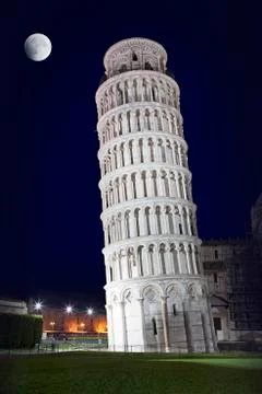 Leaning Tower of Pisa in the night Foto stock