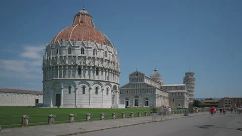 Leaning Tower of Pisa in Piazza dei Miracoli Square Timelapse Video stock 158803167