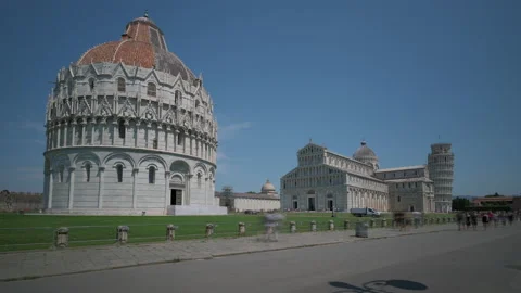 Leaning Tower of Pisa in Piazza dei Miracoli Square Time Lapse 스톡 동영상 158803293