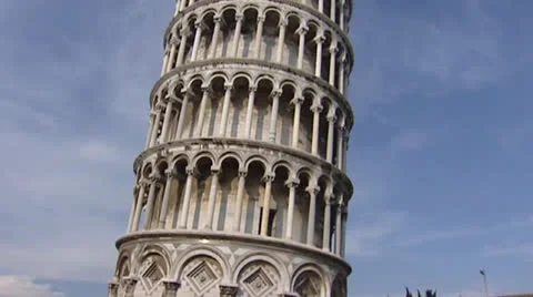Leaning tower of Pisa tilt up +  hold Stock Footage 24017776