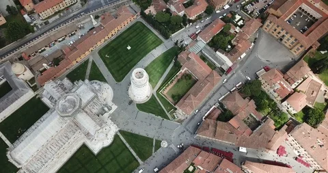 Leaning Tower of Pisa Top Down drone shot 스톡 동영상 100162220