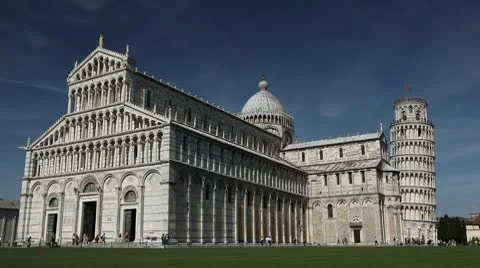 Leaning Tower in Pisa, Tuscany, Central Italy, Tourists Attraction, UNESCO Stock Footage
