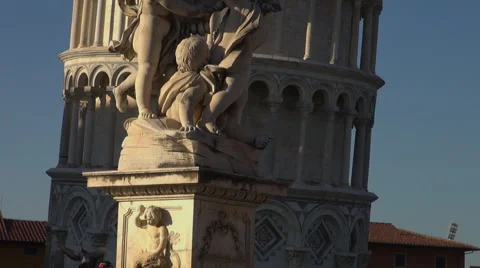 The Leaning Tower at sunset in Pisa Stock Footage 67585117