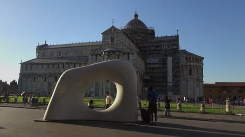 The Leaning Tower at sunset in Pisa Stock Footage 67585119