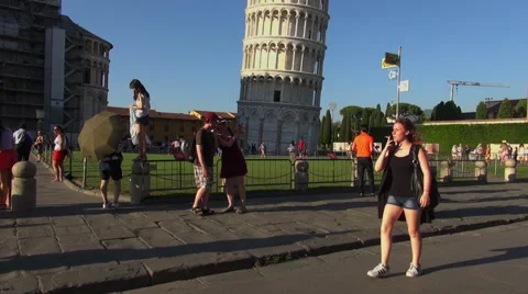 The Leaning Tower at sunset in Pisa Stock Footage 67585440