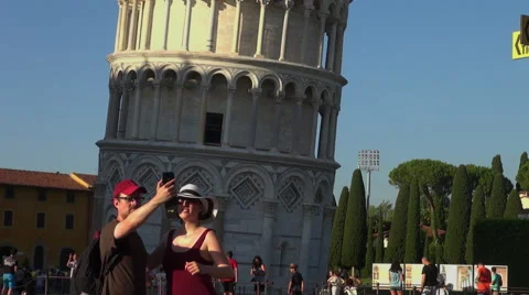 The Leaning Tower at sunset in Pisa Stock Footage 67585487