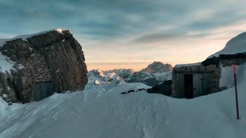 A leap between the trenches into the void at an altitude of 2700 meters Stock Footage 255515617