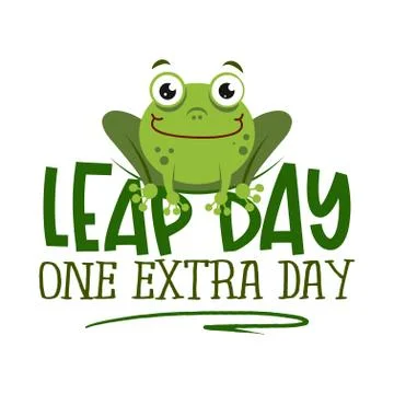 Leap day, one extra day - leap year 29 February Stock Illustration
