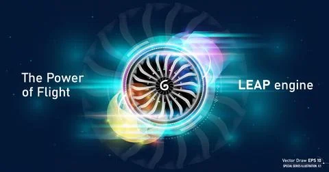 Leap engine vector illustration concept and abstract background design. Stock Illustration