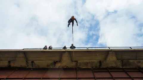 Leap forward facing with the coup Stock Footage 45991090