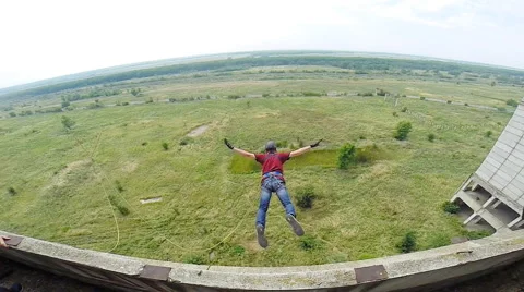 Leap forward facing rear view Stock Footage 68069394